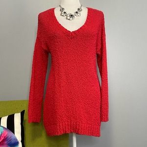 MINKPINK Red Textured Knit Dolman Tunic Sweater XS